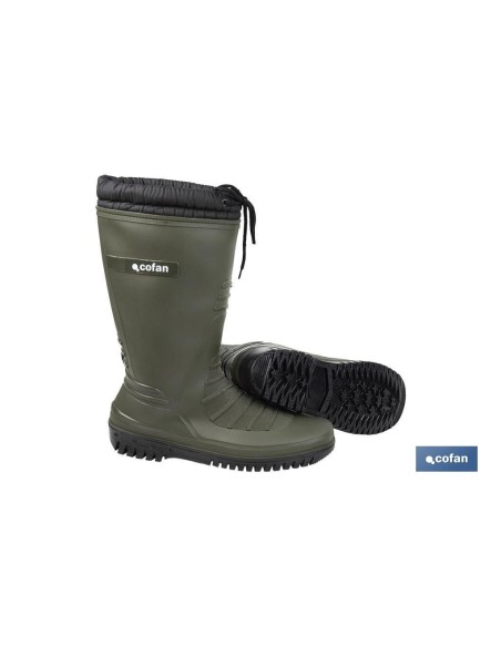BOTA DE AGUA VERDE/NEGRA CON FORRO POLAR TALLA 45