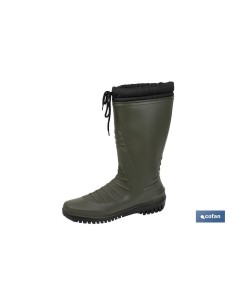 BOTA DE AGUA VERDE/NEGRA CON FORRO POLAR TALLA 47 2