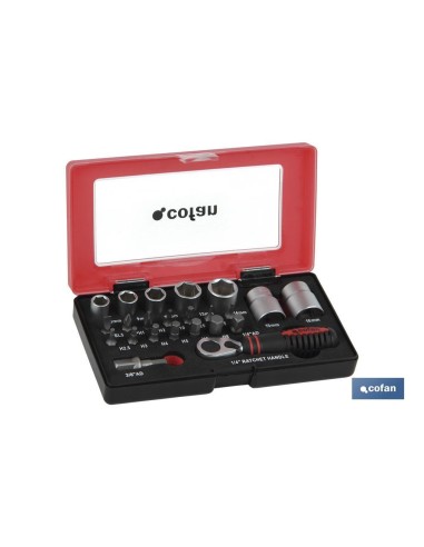 SET MINI CARRACA, VASOS Y PUNTAS 1/4 23 pcs.