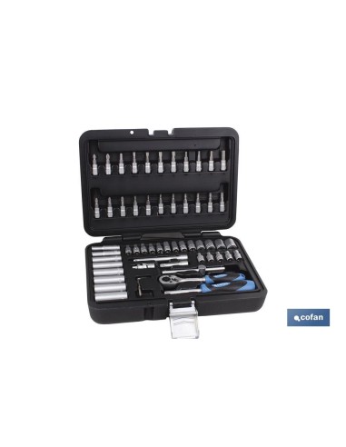 MALETIN 57 PCS PROFESIONAL VASOS Y PUNTAS 1/4