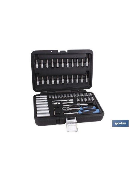 MALETIN 57 PCS PROFESIONAL VASOS Y PUNTAS 1/4