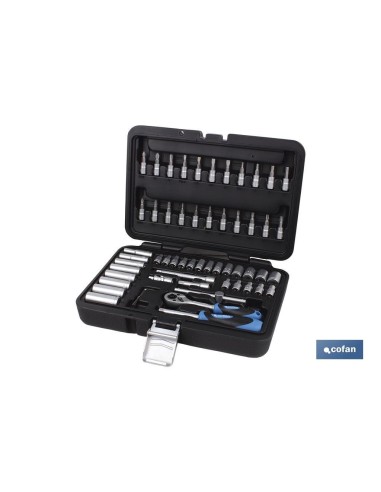 MALETIN 57 PCS PROFESIONAL VASOS Y PUNTAS 1/4
