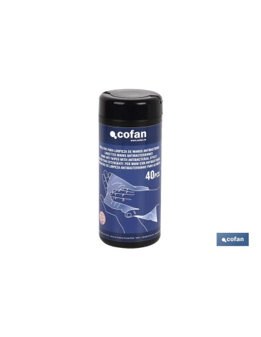 TOALLITAS PARA LIMPIEZA DE MANOS ANTIBACTERIAS 40 UDS