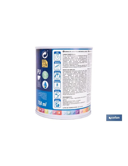 ESMALTE LACA AL AGUA BLANCO 750 ML SATINADO