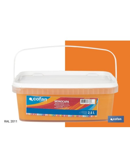 PINTURA PLÁSTICA MONOCAPA Naranja (2,5 LT