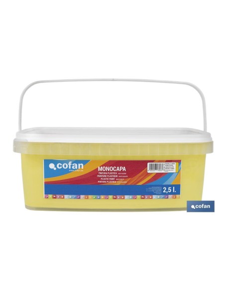 PINTURA PLÁSTICA MONOCAPA Amarillo Limón (2,5 LT)