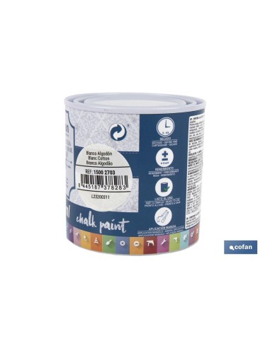 PINTURA A LA TIZA, CHALK PAINT, BLANCO ALGODÓN 250 ML