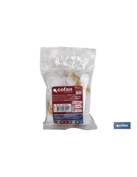 PACK 2 RECAMBIOS MINI RODILLO PAREDES LISAS 11CM