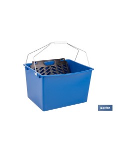 CUBETA 16 L. AZUL CON REJILLA 2 ASAS