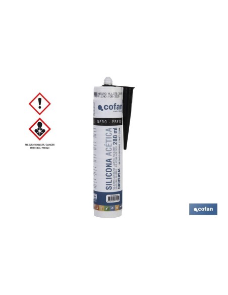 SILICONA ACETICA UNIVERSAL 280 ML NEGRO