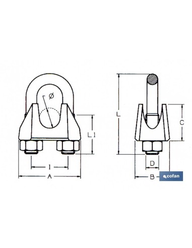 SUJETACABLES DIN-741 ZINCADO M-3-4