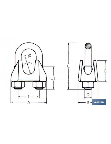 SUJETACABLES DIN-741 ZINCADO M-24