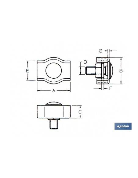 SUJETACABLES PLANO SIMPLE M-4