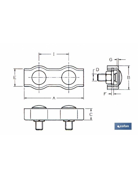 SUJETACABLES PLANOS DOBLE M-2 Venta unitaria