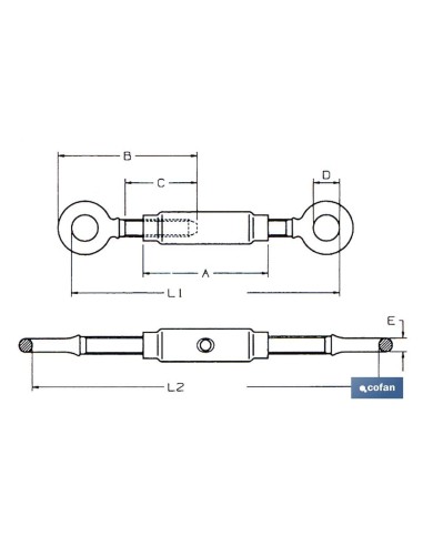 TENSOR ANILLA-ANILLA ZINC. DIN 1480 M-5