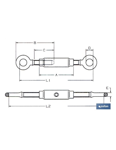 TENSOR ANILLA-ANILLA ZINC. DIN 1480 M-22