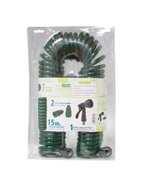 MANGUERA HELICOIDAL 15MTS. EVA C/PISTOLA DE 5 FORMAS