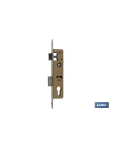 CERRADURA DE EMBUTIR + CERRADERO D85 E28 (LEVA CORTA) NÍQUEL (PUERTAS DE METAL)