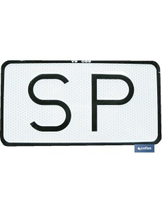 PLACA SP V-9 SERVICIO PÚBLICO 225X120 MM