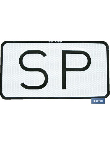 PLACA SP V-9 SERVICIO PÚBLICO 225X120 MM