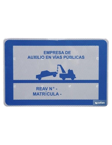 PLACA V-24 PARA GRÚA DE SERVICIO DE AUXILIOS EN CARRETERA