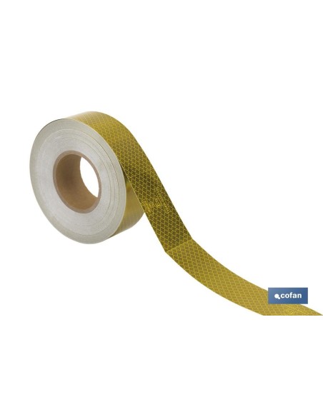 ROLLO RETROREFLECTANTE CONTINUO - 50M AMARILLO