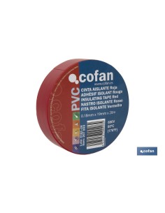 CINTA AISLANTE 180 Micras ROJA 19mmX20 Metros venta unitaria