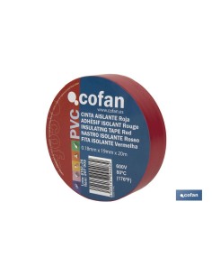 CINTA AISLANTE 180 Micras ROJA 19mmX20 Metros venta unitaria 2