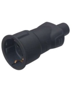 BASE 2P+T 10-16A SALIDA RECTA IK08 CAUCHO NEGRA