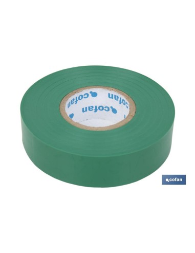 CINTA AISLANTE 180 Micras VERDE 19mmX20 Metros