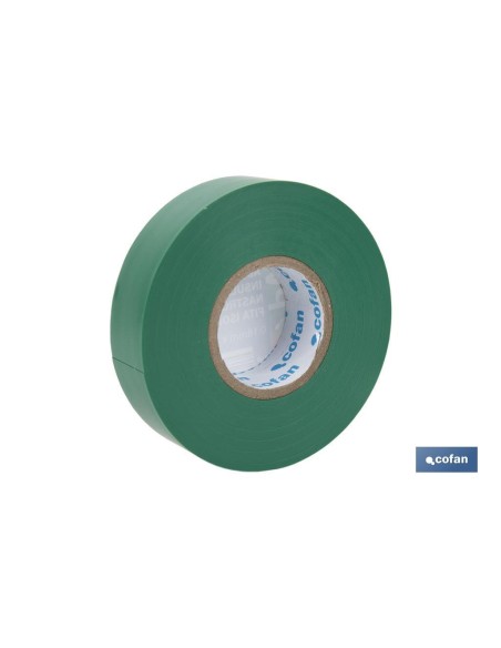 CINTA AISLANTE 180 Micras VERDE 19mmX20 Metros venta unitaria