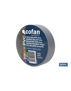 CINTA AISLANTE 180 Micras GRIS 19mmX20 Metros venta unitaria 2