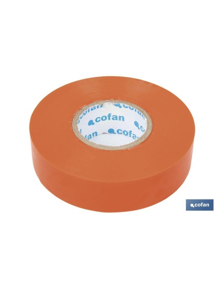CINTA AISLANTE 180 Micras NARANJA 19mmX20 Metros