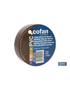 CINTA AISLANTE 180 Micras MARRON 19mmX20 Metros