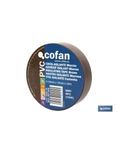 CINTA AISLANTE 180 Micras MARRON 19mmX20 Metros 2