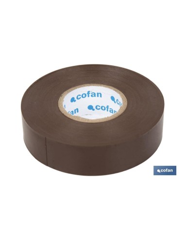 CINTA AISLANTE 180 Micras MARRON 19mmX20 Metros venta unitaria