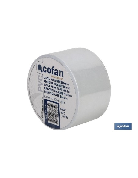 CINTA AISLANTE BLANCA DE 130 MICRAS 50 MM X 33 M