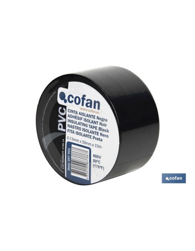 CINTA AISLANTE NEGRA DE 130 MICRAS 50 MM X 33 M