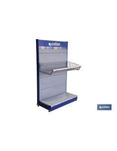 CESTO CON EXTREMOS PARA EXPOSITOR 1000X480mm + PORTAPRECIOS 2