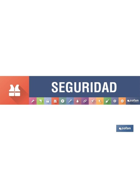 SEÑALETICA IMANTADA PARA EXPOSITOR 975 x 200 mm - SEGURIDAD
