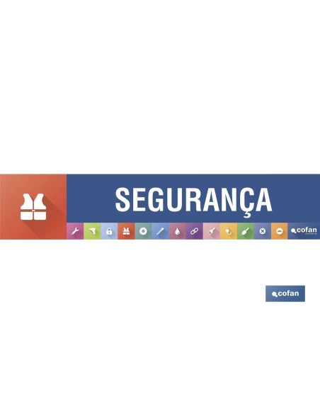 SEÑALETICA IMANTADA PORTUGUES PARA EXPOSITOR 975 x 200 mm - SEGURANÇA