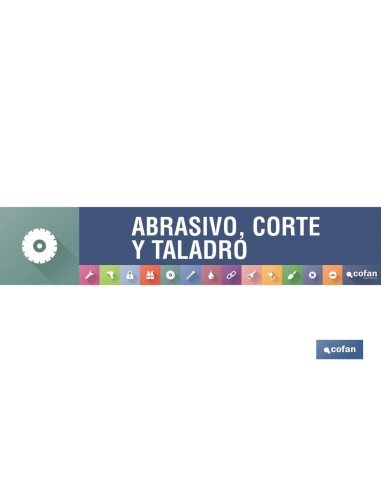 SEÑALETICA IMANTADA PARA EXPOSITOR 975 x 200 mm - ABRASIVO, CORTE Y TALADRO