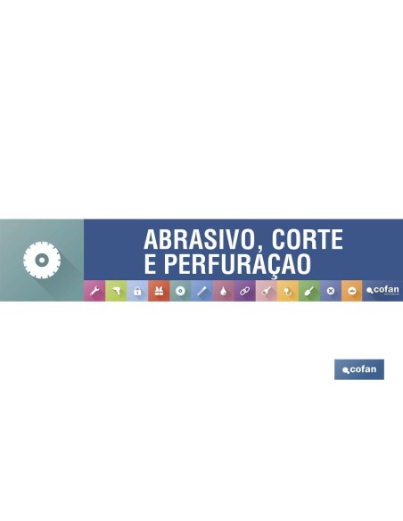 SEÑALETICA IMANTADA PORTUGUES PARA EXPOSITOR 975 x 200 mm - ABRASIVO, CORTE E PERFURAÇAO