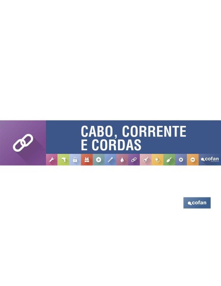 SEÑALETICA IMANTADA PORTUGUES PARA EXPOSITOR 975 x 200 mm - CABO, CORRENTE E CORDAS