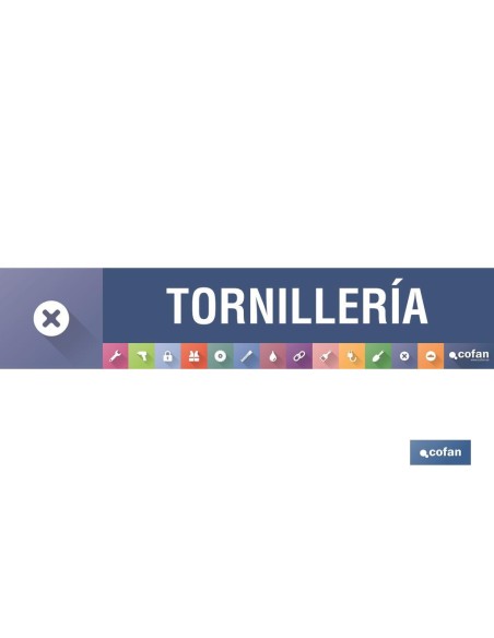SEÑALETICA IMANTADA PARA EXPOSITOR 975 x 200 mm - TORNILLERIA