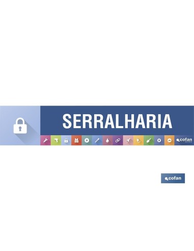 SEÑALETICA IMANTADA PORTUGUES PARA EXPOSITOR 975 x 200 mm - SERRALHARIA