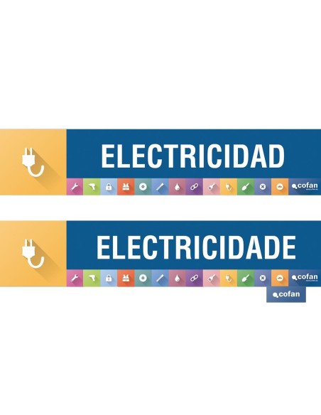 SEÑALETICA IMANTADA PARA EXPOSITOR 975 x 200 mm - ELECTRICIDAD