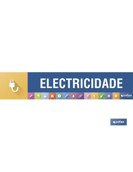 SEÑALETICA IMANTADA PORTUGUES PARA EXPOSITOR 975 x 200 mm - ELECTRICIDADE