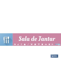 SEÑALETICA IMANTADA PORTUGUES PARA EXPOSITOR 975 x 200 mm - SALA DE JANTAR