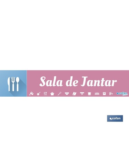 SEÑALETICA IMANTADA PORTUGUES PARA EXPOSITOR 975 x 200 mm - SALA DE JANTAR